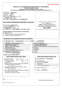 Modello di trasmissione dichiarazione di conformità D.P.R. 22/10