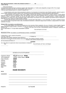 Ritiro della documentazione relativa alla prestazione sanitaria n°