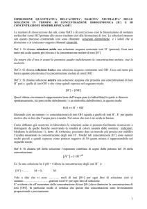 Per ricavare il valore di pH dalla (1) si deve fare uso di una nuova