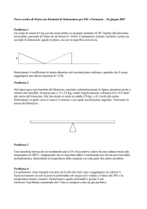 Prova scritta di Fisica con Elementi di Matematica per ISF e