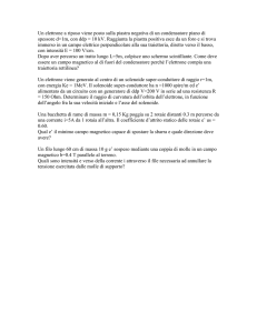 Un elettrone a riposo viene posto sulla piastra negativa di un
