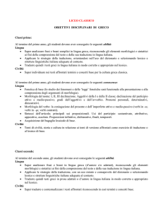 Obiettivi Greco - Liceo "Marconi" Colleferro
