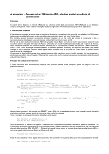Dettaglio del codice di connessione