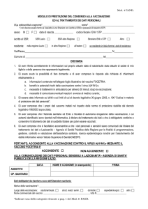 MODULO DI PRESTAZIONE DEL CONSENSO ALLA VACCINAZIONE