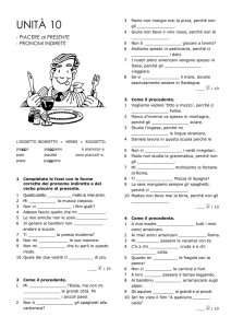 Pronomi Indiretti con il verbo piacere
