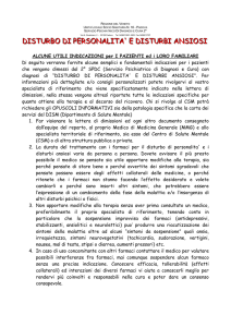 DISTURBO DI PERSONALITA` E DISTURBI ANSIOSI