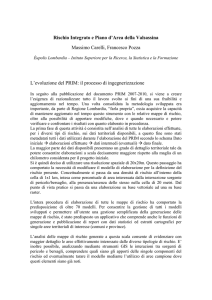 Il Piano di Rischio Integrato d`Area per la Valsassina e la Valvarrone