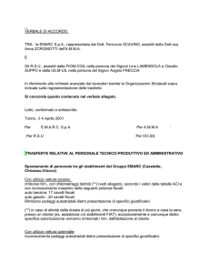 VERBALE DI ACCORDO TRA la EMARC S.p.A., rappresentata dal