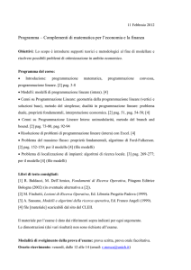 Programma del corso - Dipartimento di Economia