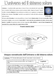L`universo – è costituito dallo spazio dove si trova la Terra e da