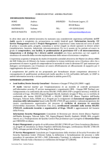 CURRICULUM VITAE - ANDREA PRAITANO INFORMAZIONI