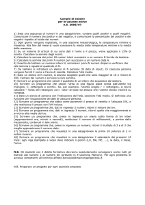 Compiti di sistemi per le vacanze estive A.S. 2006/07 1) Data una