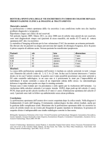rottura spontanea delle vie escretrice in corso di coliche renale