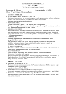 Programma di Scienze Anno scolastico 2014/2015