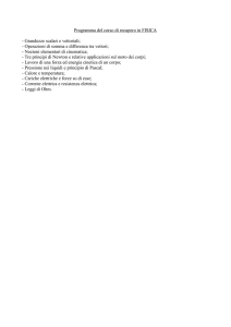 Programma del corso di recupero in FISICA