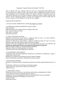 Programma 2010-2011 - Dipartimento di Scienza dei Materiali