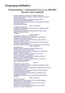 Programma Definitivo