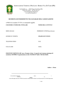 ASSOCIAZIONE TURISTICA PRO-LOCO BORGO VAL DI TARO (PR