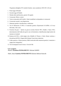 Programma dettagliato STA modulo Genetica anno accademico
