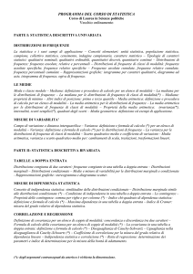 programmastatisticaVO - Dipartimento di Scienze Politiche e