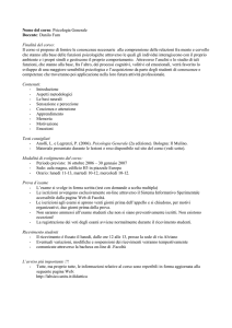 Nome del corso: Psicologia (generale)