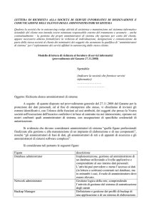 lettera di richiesta alla soccietà di servizi informatici di designazione
