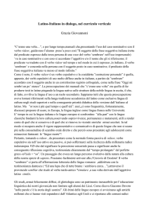 Latino-Italiano in dialogo, nel curricolo verticale