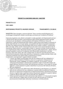 Responsabile Scientifico del progetto di ricerca
