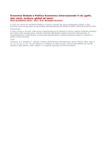 Economia Globale e Politica Economica Internazionale 5 cfu (gefir