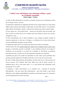 I difetti visivi dell`infanzia - Comune Olgiate Olona