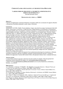 titolo dell`insegnamento - Corso di laurea magistrale Architettura