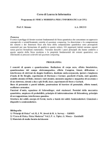 programma del corso di fisica moderna