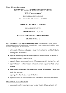Piano di lavoro del docente