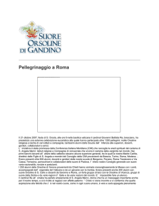 Pellegrinaggio a Roma - Suore Orsoline di Gandino
