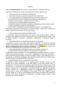 Verbale dipartimento di matematica e programmazione