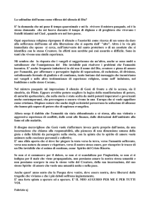 La solitudine dell`uomo come riflesso del silenzio di Dio