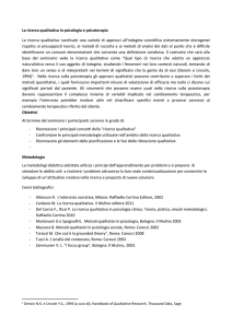La ricerca qualitativa in psicologia e psicoterapia La ricerca