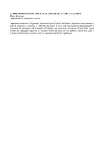 LABORATORIO DI DIDATTICA DELL`ARITMETICA E DELL`ALGEBRA