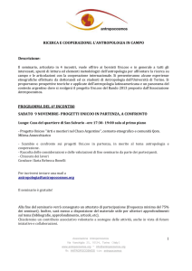 RICERCA E COOPERAZIONE: L`ANTROPOLOGIA IN CAMPO