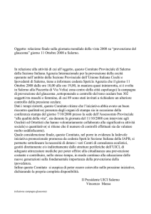 Oggetto: relazione finale sulla giornata mondiale della vista 2008 su