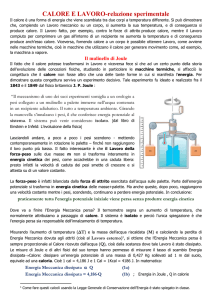 CALORE E LAVORO-relazione sperimentale Il calore è una forma di
