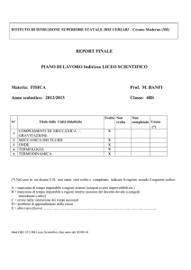 Classe quarta: fisica - anno 2012-2013