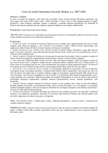 Programma Analisi 2 - Talenti - Dipartimento di Matematica e