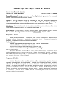 Matematica per l`economia