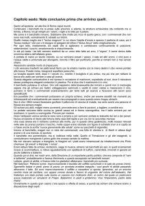 Capitolo sesto: Note conclusive prima che arrivino quelli