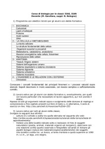 Corso di biologia per le classi: IIAG, IIAN Docente (M. Garofano
