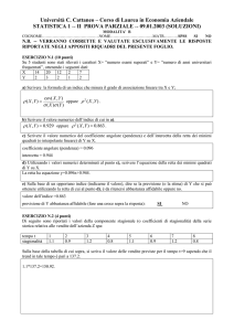 statistica 1 -- ii prova parziale -- 09.01.2003 (soluzioni)