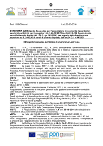 Determina per l`affidamento del servizio di pubblicità