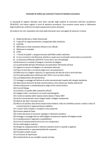 Domande di verifica per sostenere l`esame di statistica economica