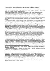 L`awake surgery migliora la qualità di vita dei pazienti con tumore